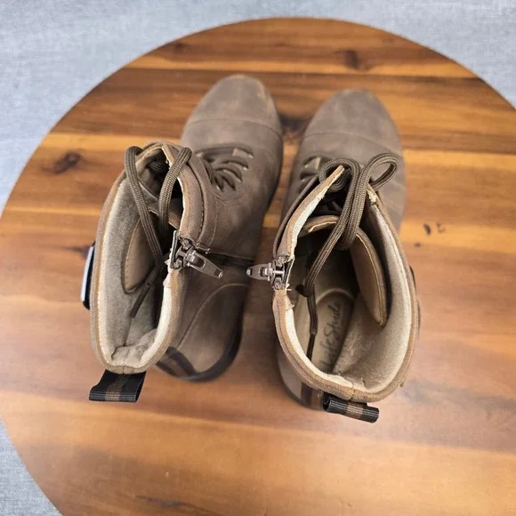 Women's Brown Lace-Up Buckle Accent Ankle Combat Liverpool‎  Boots 8.5W Wide - Picture 11 of 14